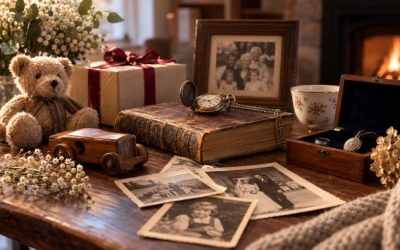 Cadeaux et objets anciens transmis comme souvenirs et patrimoine familial